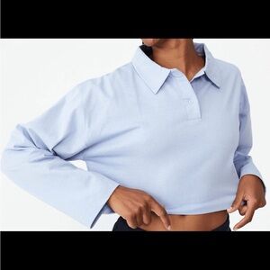 Cotton On Body Women’s Cropped Polo Long Sleeve Top
